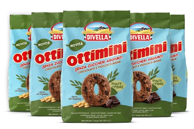 divella-ottimini-biscotti-cioccolato-e-avena-senza-zuccheri-aggiunti image 1